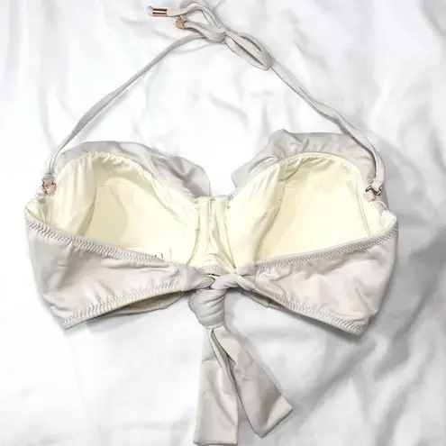 Eberjay New Ruffle Trim Bandeau Bikini Removable Strap Halter Swim Top