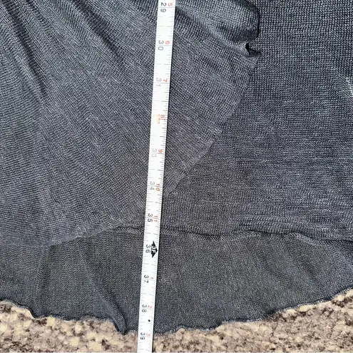 Line Women’s Size M Charcoal Gray Linen 3/4 Length Open Front Knit Cardigan Size M