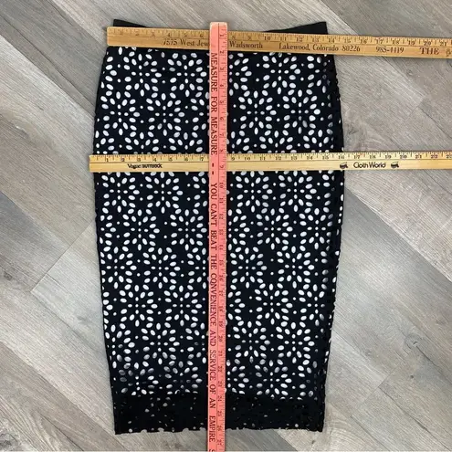 i Jeans by Buffalo Laser Cut Pencil Skirt Black White Small