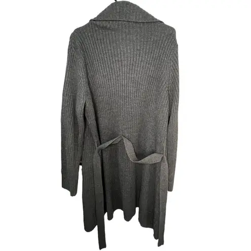 Carolyn Taylor Dark Grey Button Up Long Cardigan With Belt