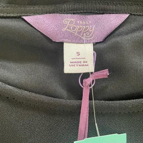 NWT Truly Poppy Stitch Fix Black Trumpet Sleeve Dress S