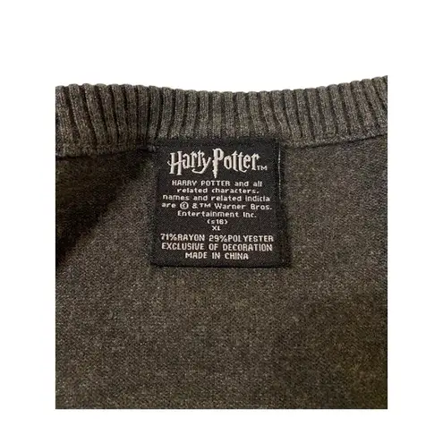 Harry Potter  Gryffinfor House Cardigan Gray Size XL Preppy Wizard Academia Cute