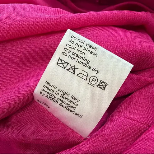 Akris Punto Bateau Neckline Crepe Sheath Dress Size 6 Magenta Pink Designer