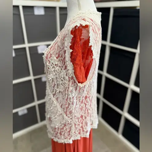 Gina Blaneź Vintage 80s 90s Y2K Off White Patchwork Lace Vest Size L