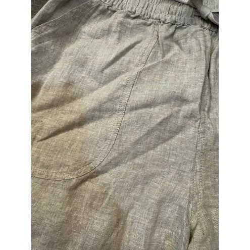 Quince 100% Linen Shorts Womens L Beige Tan Beachy Ethically Woven Coastal Size L