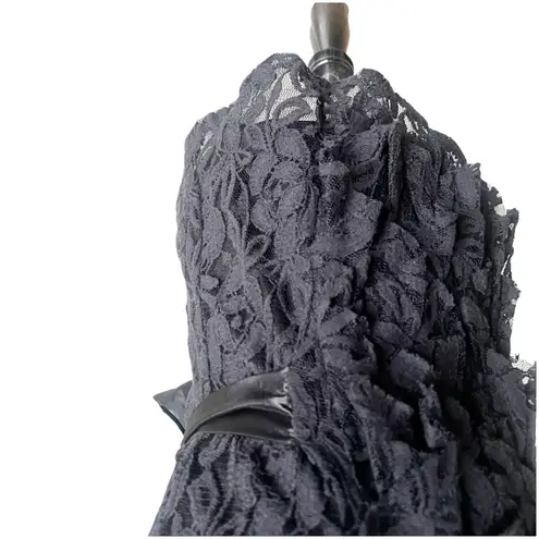 Wet Seal  Black Lace Ruffled Satin Tie Y2K Tank Whimsygoth Size Medium Black - Image 8