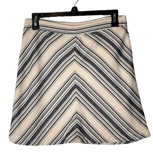 Hollister  Blue And Tan Chevron Striped A Line‎ Mini Skirt Size 5
