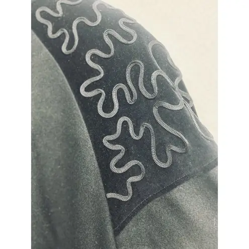 Vintage Stephanie Mathews Wool Trench Coat 10 Black Dark Academia USA Made