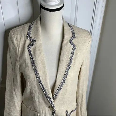 Love Token  linen blend one button closure blazer jacket size small minimalist