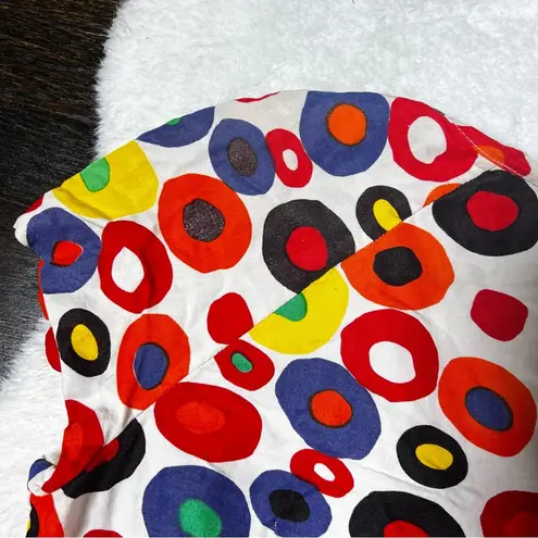 Vintage Polka Dot Zip Front Cap Sleeve Top Size M