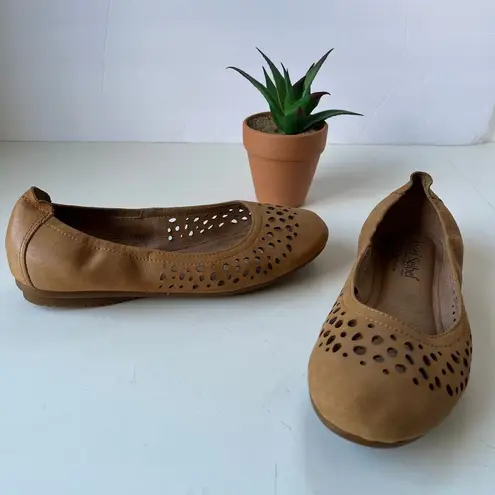 Josef Seibel Pippa Ballet Flat Womens Shoes Size EU 36 US 5.5 Tan Die Cut 72929