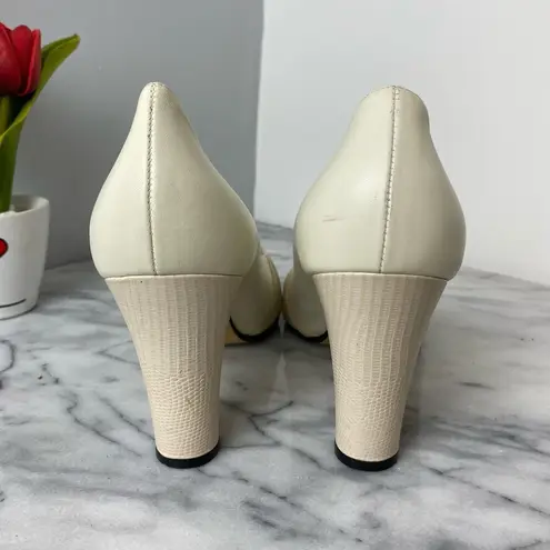 Taryn Rose  Neutral Cream Peep Toe Heels 39.5/9.5 Career