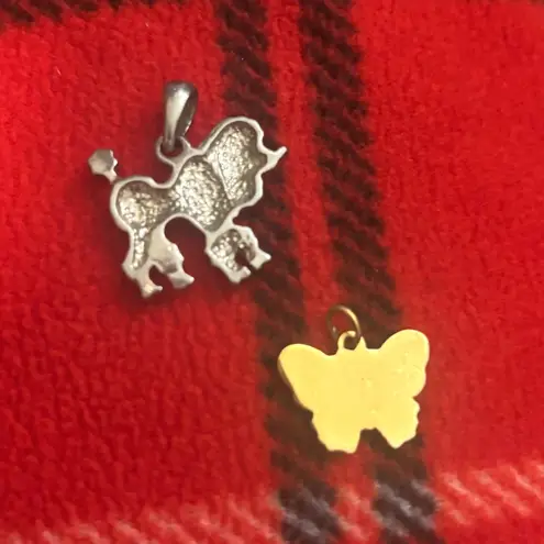 Swavorski Silver Poodle and Gold Butterfly women’s charm Set