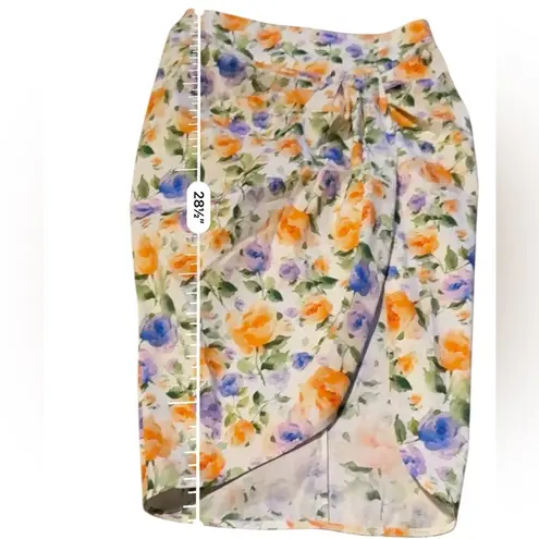 Giuseppe di Morabito Two Piece Set White Purple Orange Floral Crop Top Skirt NEW Size 2