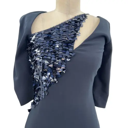 Cushnie et Ochs Larissa Sequin Pencil Dress Navy Blue Size XYZ *Damaged