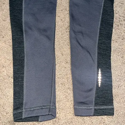 Title Nine Crash Polartec Fleece Lined Tights Colorblock Gray Black XS