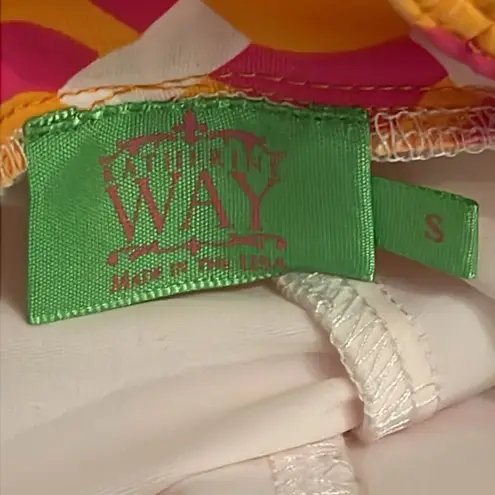 Katherine Way Scottsdale Pleated Skort Womens Size Small Orange Pink Geometric