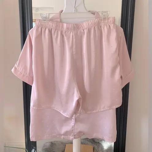 Cupcakes and Cashmere  Pink Heart Satin Pajama Set