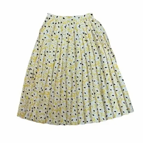 Jaeger Vintage London Yellow Floral 2-Piece Blouson Midi Dress