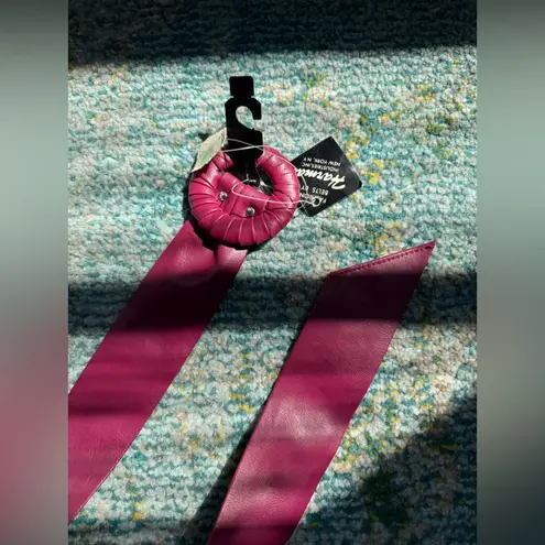 Vintage NOS Harmal magenta faux leather loop wrap belt Pink