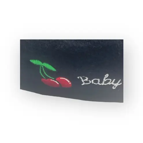 VHTF: Valfre ☻︎ Cherry Bomb Baby Embroidery Wool French Beret ☻︎ Black XS S M L