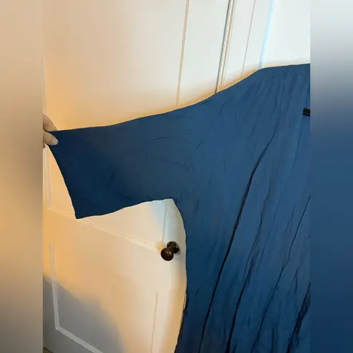 Haight Deep Teal Short Sleeve Long Line Open Front Duster Cardugan Blue