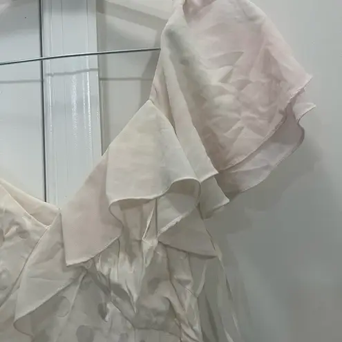 Three Floor White Polka Dot Perle Dress Size XS $420