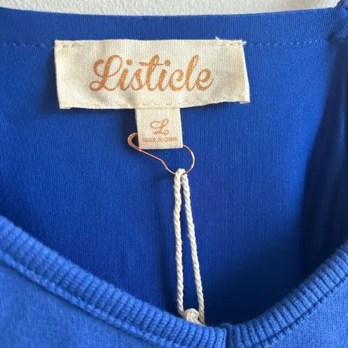 Listicle  Cobalt Blue Romper Dress with Spaghetti Straps - Image 5