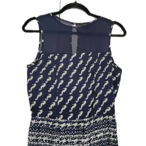 BCBG Maxazria Blue Sleeveless Tank Seahorse Dress Size XS