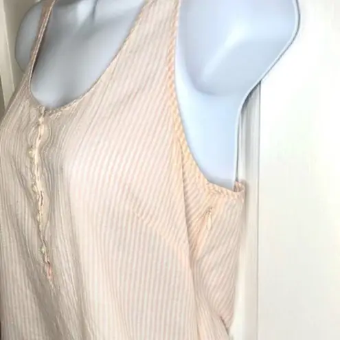 JCrew Factory Stripe Sequin Cotton Tank Peach 2 Orange