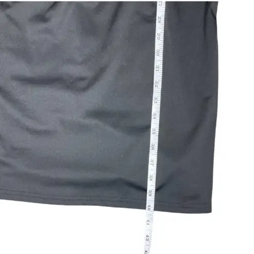 Black Pleated Accent Button Long Sleeve Fauz Wrap Collared Zip Up Dress Size XL