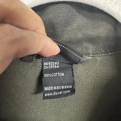 Diesel Womens Sz M Gray Denim Military Field Army Gorp Emo Alt Long Jacket VTG