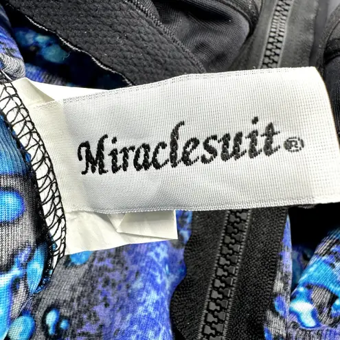 MiracleSuit So Riche Zip Code One Piece Swimsuit Sweetheart Beach Blue Black 12