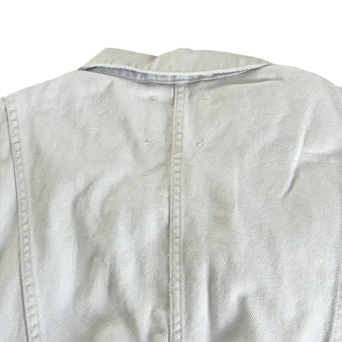Habitual Oversize White Short Sleeve Crop Denim Jacket Size Medium NWT