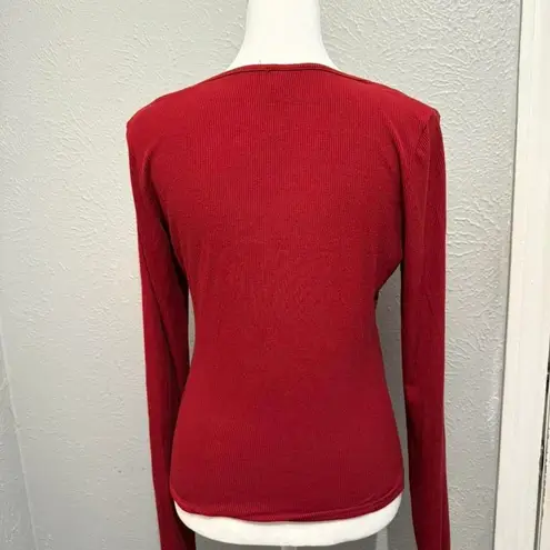 SKIMS  Ruby Red Long Sleeve Tie Front Long Sleeve Size Small (Worn few times) thumbnail 3