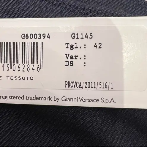 NWT Versace Collection Stretch leggings with Medusa Zipper Blue Size 6