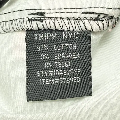 Tripp NYC Cherry Print Stretch Pencil Skirt Black Red Rockabilly Women’s Size 16