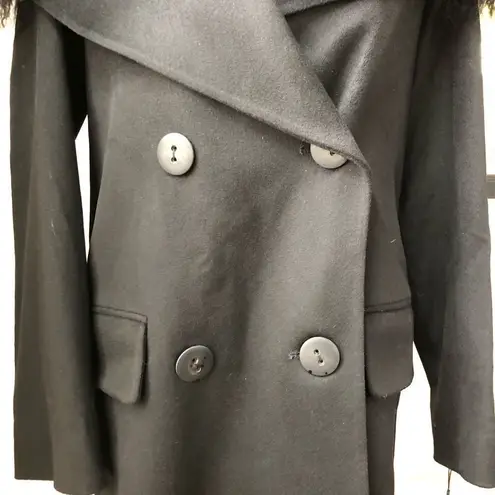 Fleurette Double Breasted Wool Coat Lamb NWT 2 Black