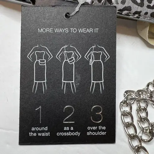 INC International Concepts Quilted Animal Print Convertible Belt Bag Grey XL Gray