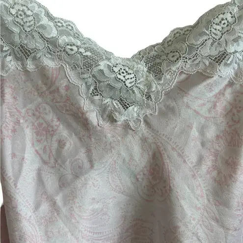 Ralph Lauren Elegant Lauren by  Pink Lace Trim Chemise - Size XL