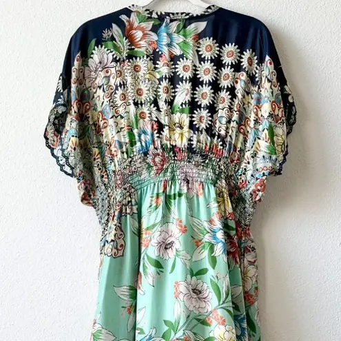 Johnny Was Viridis silk midi dress NWT