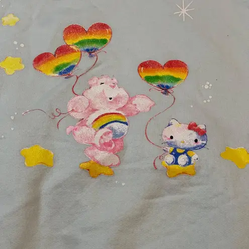 Sanrio Hello Kitty X Care Bears Collab Graphic Hoodie Women's Size XXL Full Zip Blue