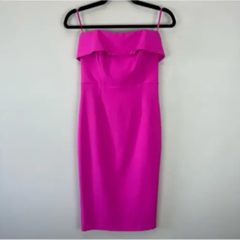 Bardot X Revolve Zorianna Strapless Midi Dress Hot Pink Barbiecore Sheath Dress