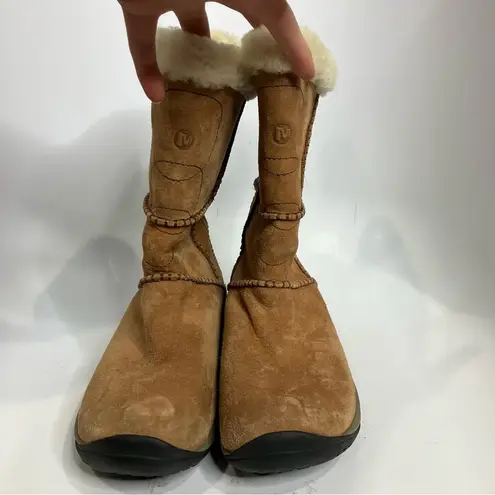 Merrell Encore peak caramel suede boots fur lined women’s size 7.5