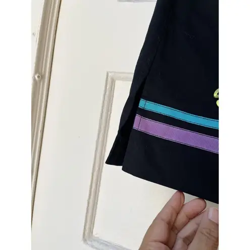 Bamboo Traders Black Colorful Pink Green Funky Boho Button Embroidered Skort 16 - Image 4