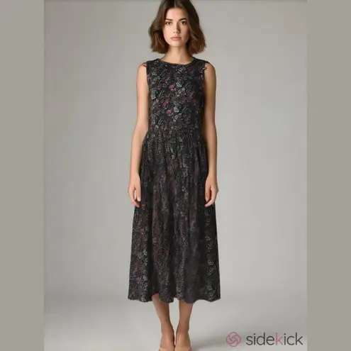 Vintage floral sleeveless jumper dress • possibly handmade • 90s • Teachercore