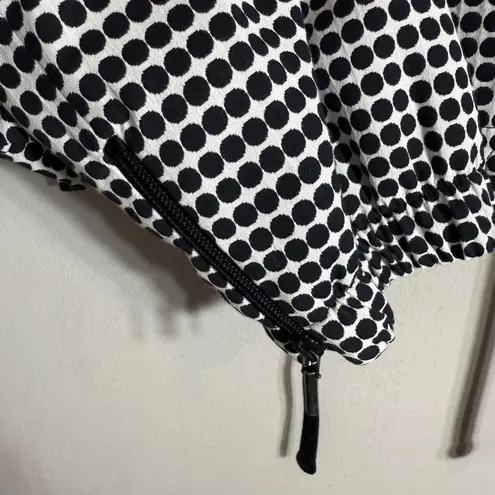 Akris Punto Polka Dot Blazer Jacket Women's 16 Black White Cropped Designer Chic