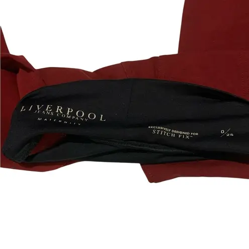 Liverpool Jeans Company Red and Black Ankle Cropped Maternity Jeans Size 0