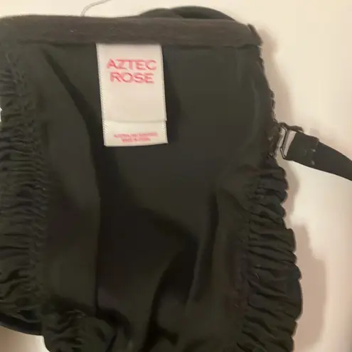 Aztec Rose halter/bandu bikini style swim top Black