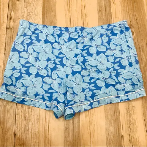 Lauren James  floral blue white PJ sleepwear set sz XL